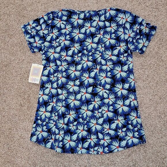 NWT Lularoe Classic T Bright Blue Flower Design Womens Size XS 2-4 - Picture 5 of 7